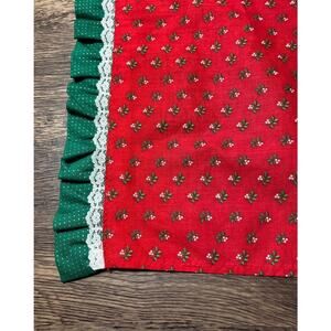 Holiday Holly Fabric Table Runner Handmade Vintage 1980's Large 84 x 19